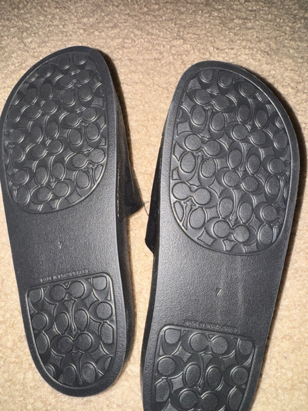 Coach Black Signature Logo Slide Sandals - Picture 3 of 3